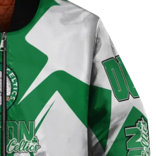 customized boston celtics spider mark green bomber jacket premium grade