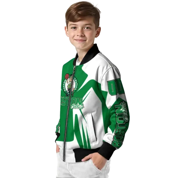 customized boston celtics spider mark green bomber jacket trendy