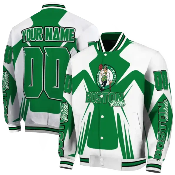 customized boston celtics spider mark green varsity jacket fashion forward.webp