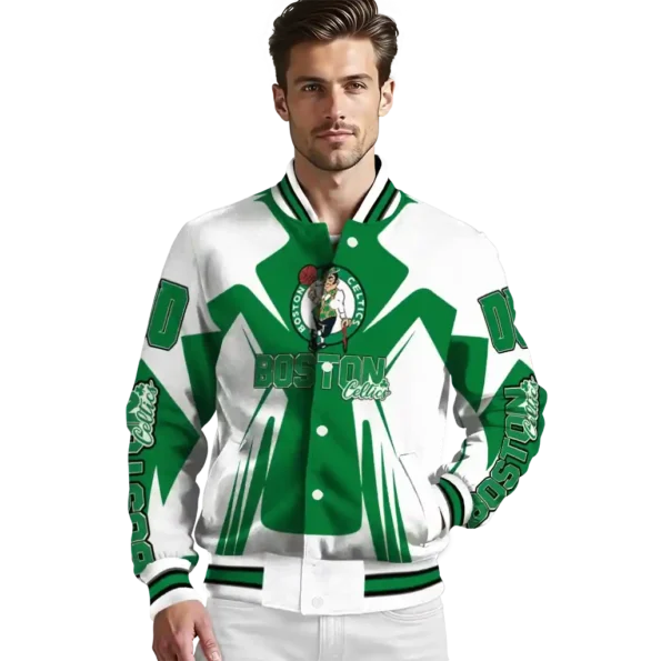 customized boston celtics spider mark green varsity jacket high quality.webp