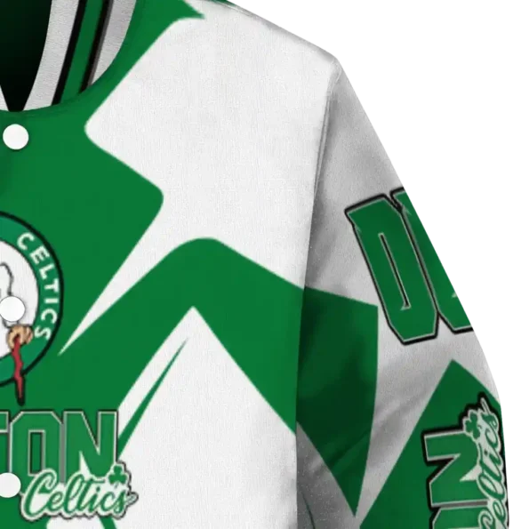 customized boston celtics spider mark green varsity jacket premium grade.webp