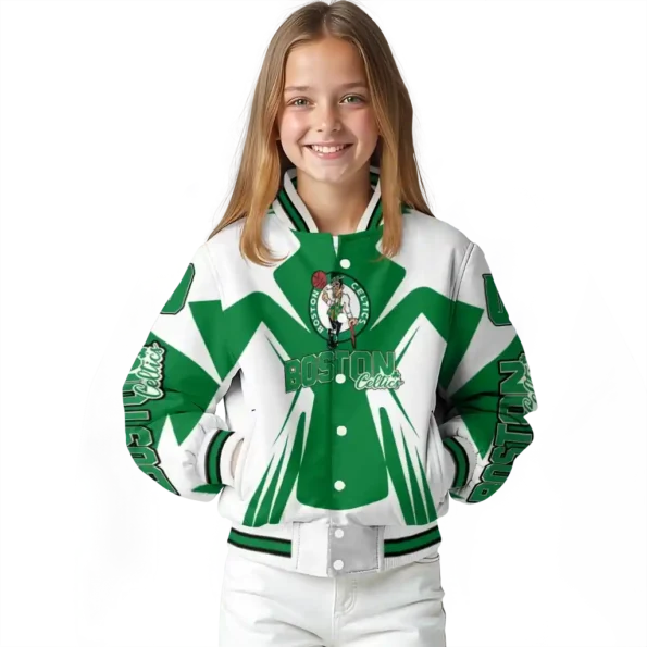 customized boston celtics spider mark green varsity jacket top rated.webp