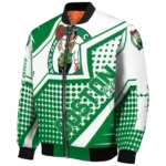 customized boston celtics star burst green bomber jacket best selling