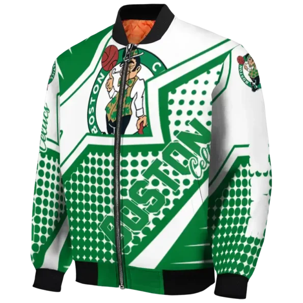 customized boston celtics star burst green bomber jacket best selling