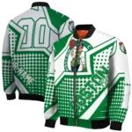 customized boston celtics star burst green bomber jacket best selling