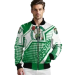 customized boston celtics star burst green bomber jacket best selling