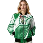 customized boston celtics star burst green bomber jacket best selling
