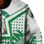 customized boston celtics star burst green bomber jacket best selling