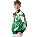 customized boston celtics star burst green bomber jacket best selling