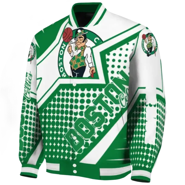 customized boston celtics star burst green varsity jacket best selling.webp