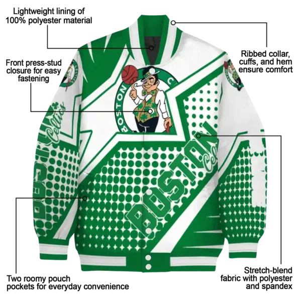 customized boston celtics star burst green varsity jacket new arrival.webp