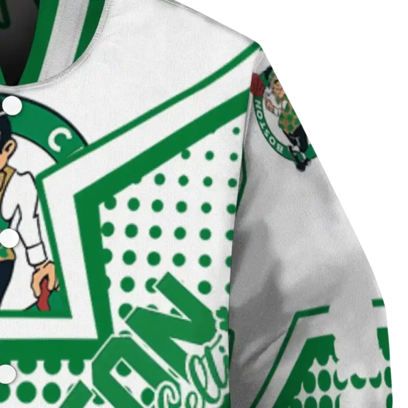 customized boston celtics star burst green varsity jacket premium grade.webp
