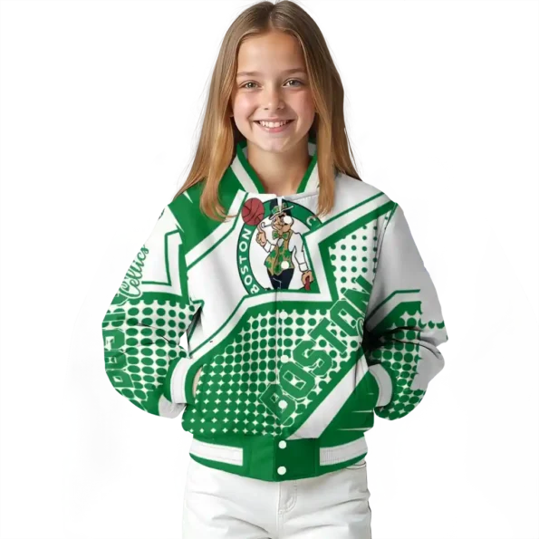 customized boston celtics star burst green varsity jacket top rated.webp