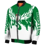 customized boston celtics winged blaze green white bomber jacket best selling