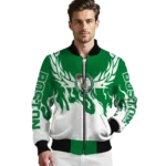 customized boston celtics winged blaze green white bomber jacket best selling