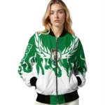 customized boston celtics winged blaze green white bomber jacket best selling