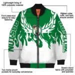customized boston celtics winged blaze green white bomber jacket best selling