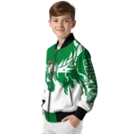 customized boston celtics winged blaze green white bomber jacket best selling