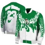 customized boston celtics winged blaze green white varsity jacket best selling.webp