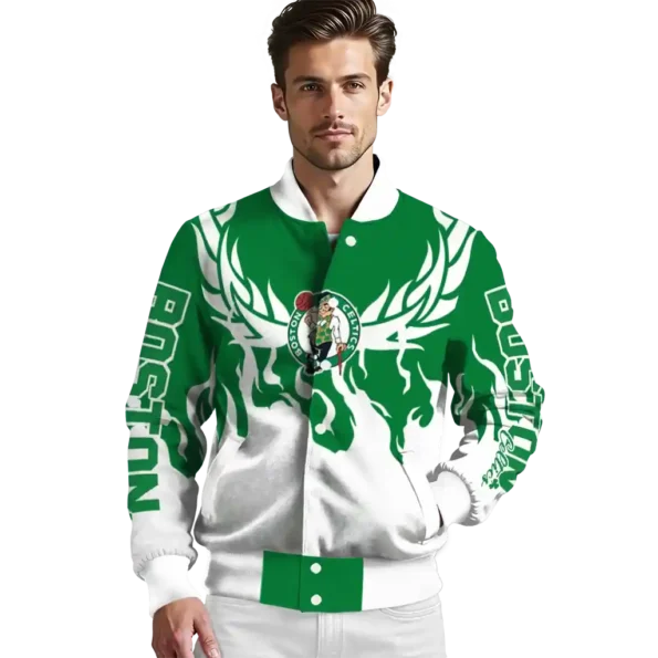 customized boston celtics winged blaze green white varsity jacket high quality.webp