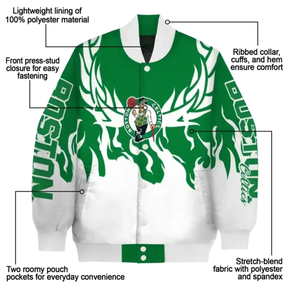 customized boston celtics winged blaze green white varsity jacket new arrival.webp
