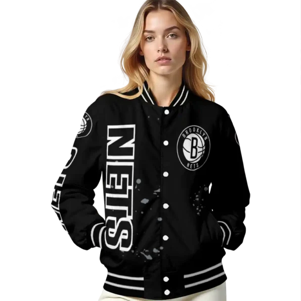 customized brooklyn nets hexagon cluster black varsity jacket latest model.webp