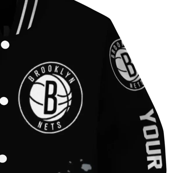 customized brooklyn nets hexagon cluster black varsity jacket premium grade.webp