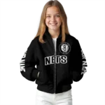 customized brooklyn nets hexagon mesh black bomber jacket best selling