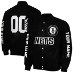 customized brooklyn nets hexagon mesh black varsity jacket best selling.webp