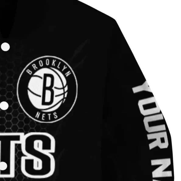 customized brooklyn nets hexagon mesh black varsity jacket premium grade.webp