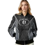 customized brooklyn nets power plate black bomber jacket best selling