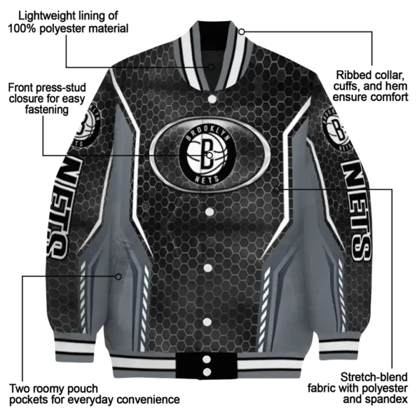 customized brooklyn nets power plate black varsity jacket new arrival.webp