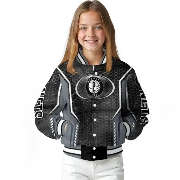customized brooklyn nets power plate black varsity jacket top rated.webp