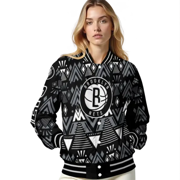 customized brooklyn nets pyramid shapes black varsity jacket latest model.webp