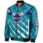 customized charlotte hornets chevron angles teal bomber jacket best selling