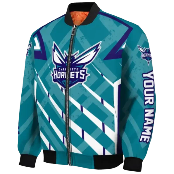 customized charlotte hornets chevron angles teal bomber jacket best selling