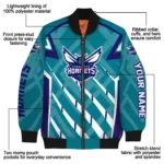 customized charlotte hornets chevron angles teal bomber jacket best selling