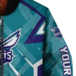 customized charlotte hornets chevron angles teal bomber jacket best selling