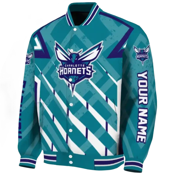 customized charlotte hornets chevron angles teal varsity jacket best selling.webp