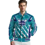 customized charlotte hornets chevron angles teal varsity jacket best selling.webp