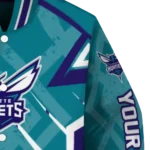 customized charlotte hornets chevron angles teal varsity jacket best selling.webp