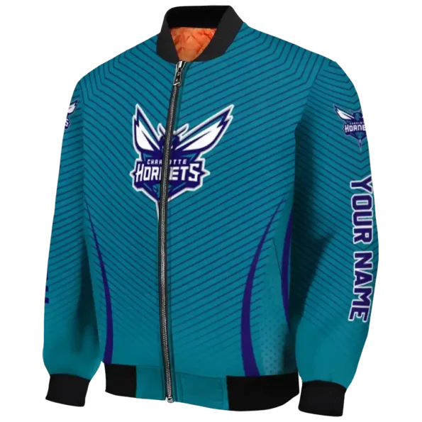 customized charlotte hornets chevron arrow teal bomber jacket best selling