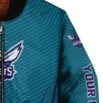 customized charlotte hornets chevron arrow teal bomber jacket best selling