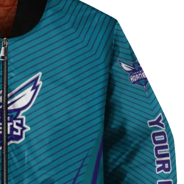 customized charlotte hornets chevron arrow teal bomber jacket premium grade