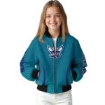 customized charlotte hornets chevron arrow teal bomber jacket best selling