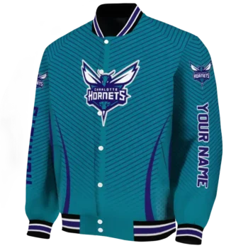 customized charlotte hornets chevron arrow teal varsity jacket best selling.webp