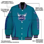 customized charlotte hornets chevron arrow teal varsity jacket best selling.webp