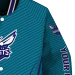 customized charlotte hornets chevron arrow teal varsity jacket best selling.webp