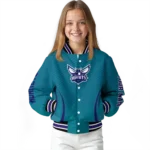 customized charlotte hornets chevron arrow teal varsity jacket best selling.webp