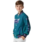 customized charlotte hornets chevron arrow teal varsity jacket best selling.webp